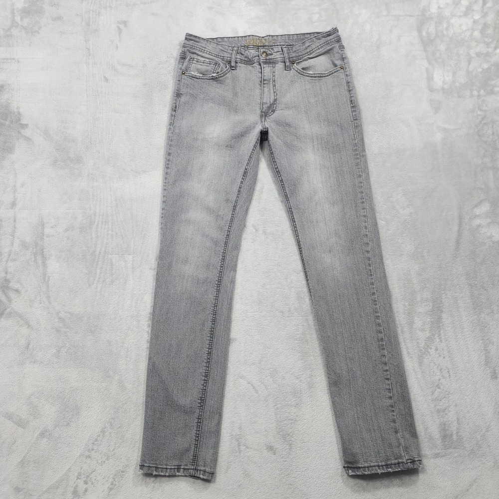 Valor Collective Jeans Mens 32x29 Gray Light Wash Slim Straight Stretch Denim